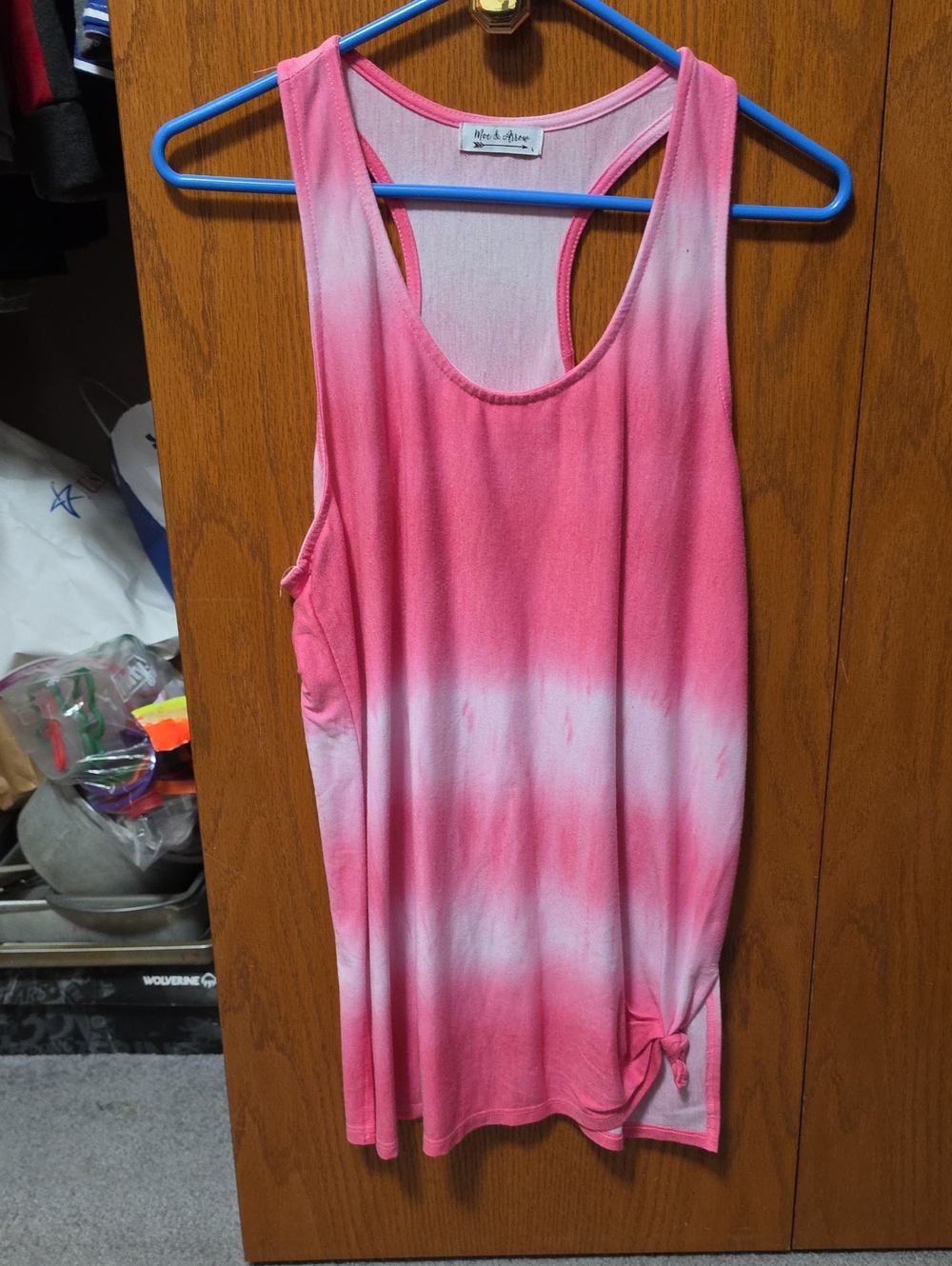 Pink Tie-Dye Racerback Tank Top